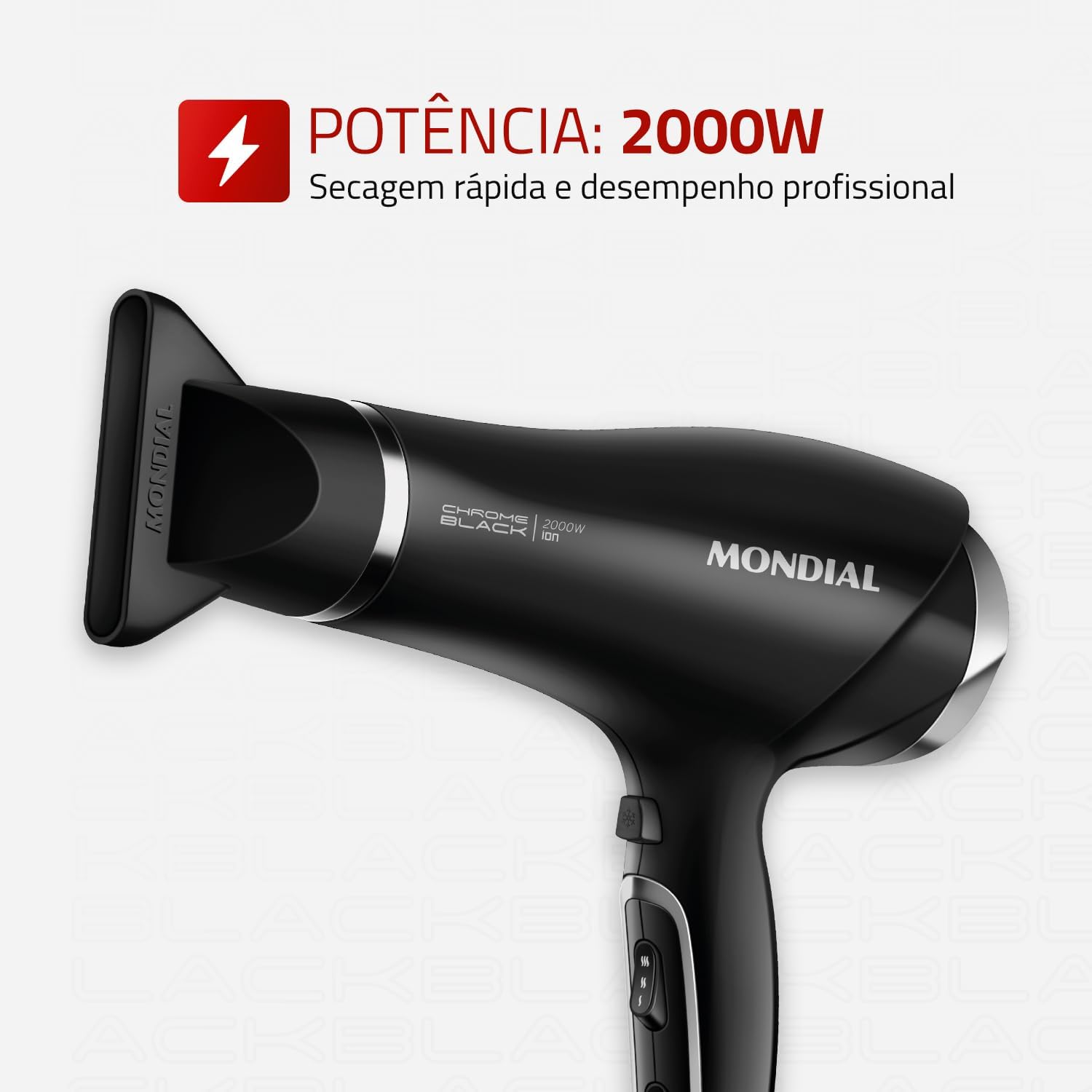 Secador De Cabelos Mondial Scn-04 Tourmaline Íon 2000w Secador De Cabelos Mondial Scn-04 Tourmaline Íon 2000w